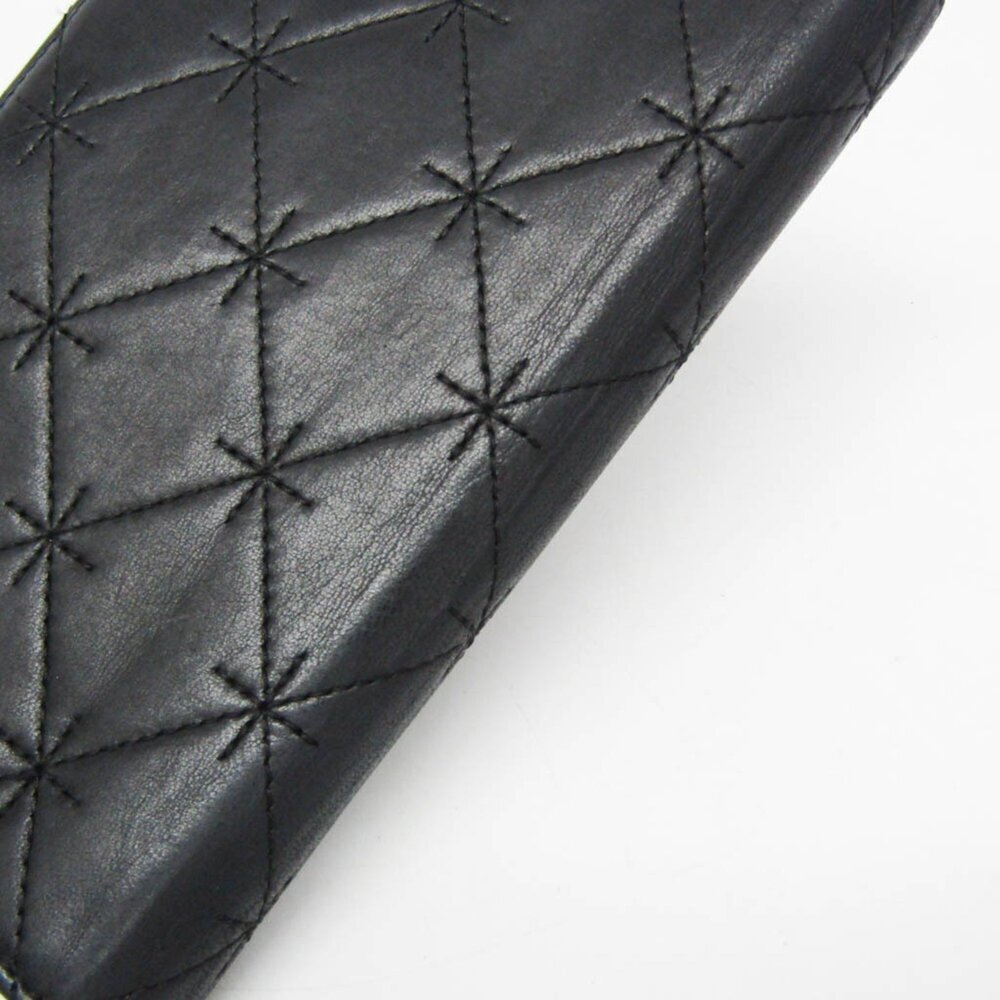 CHANEL Authentic Black Lambskin Leather Logo Wallet - Picture 13 of 16